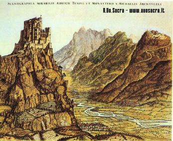 La Sacra e La Valle di Susa in una stampa d'epoca